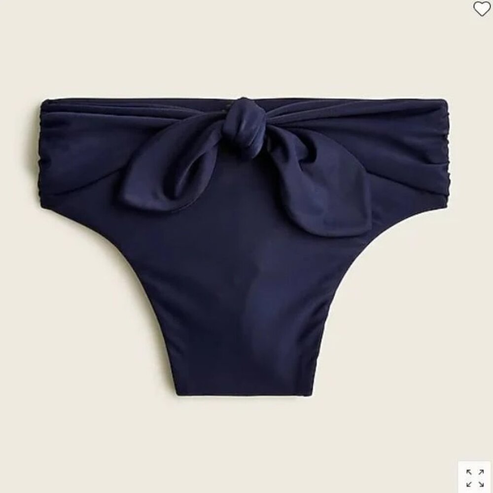 J. Crew Navy blue Tie high-rise bikini bottom